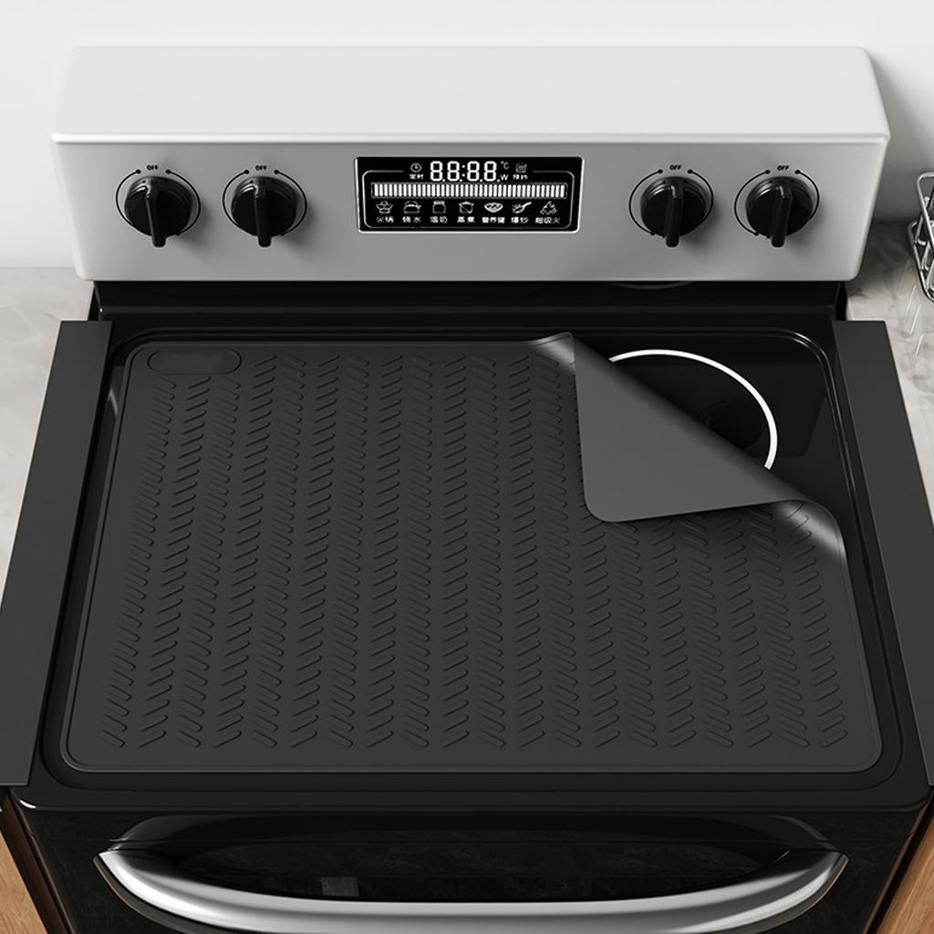 Heatproof Silicone Electric Stove Mat for Glass Top Cooktops Scratch Resistant Dish Drying Pad Waterproof Kitchen Pad