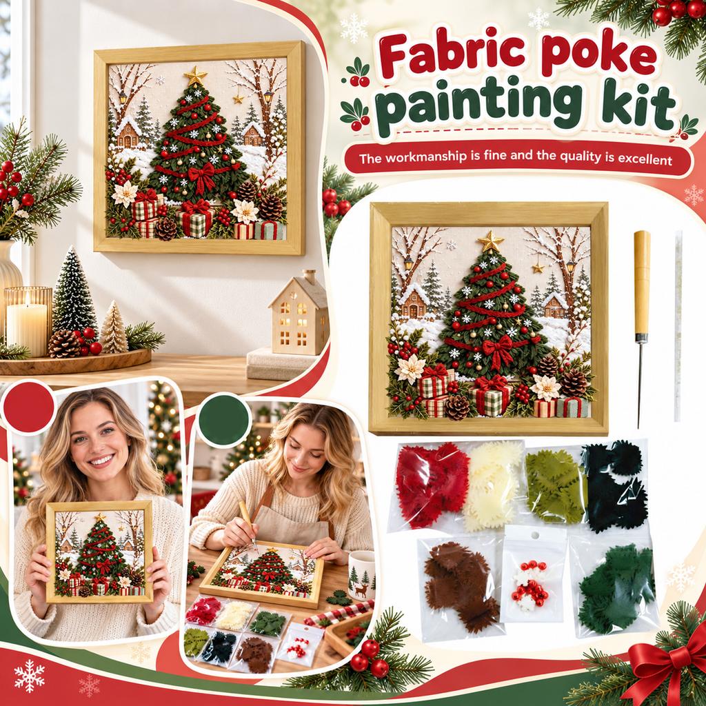 Fabric Punch Needle Painting Kit for DIY Embroidery and Projects