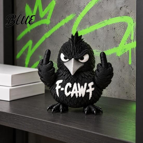 Cool Figurines for Home Decor 3D Printed Grumpy Duck/Crow Figurine Funny Angry Duck/Raven Statue Cute Duck Gaming Room Desk Decor Creative