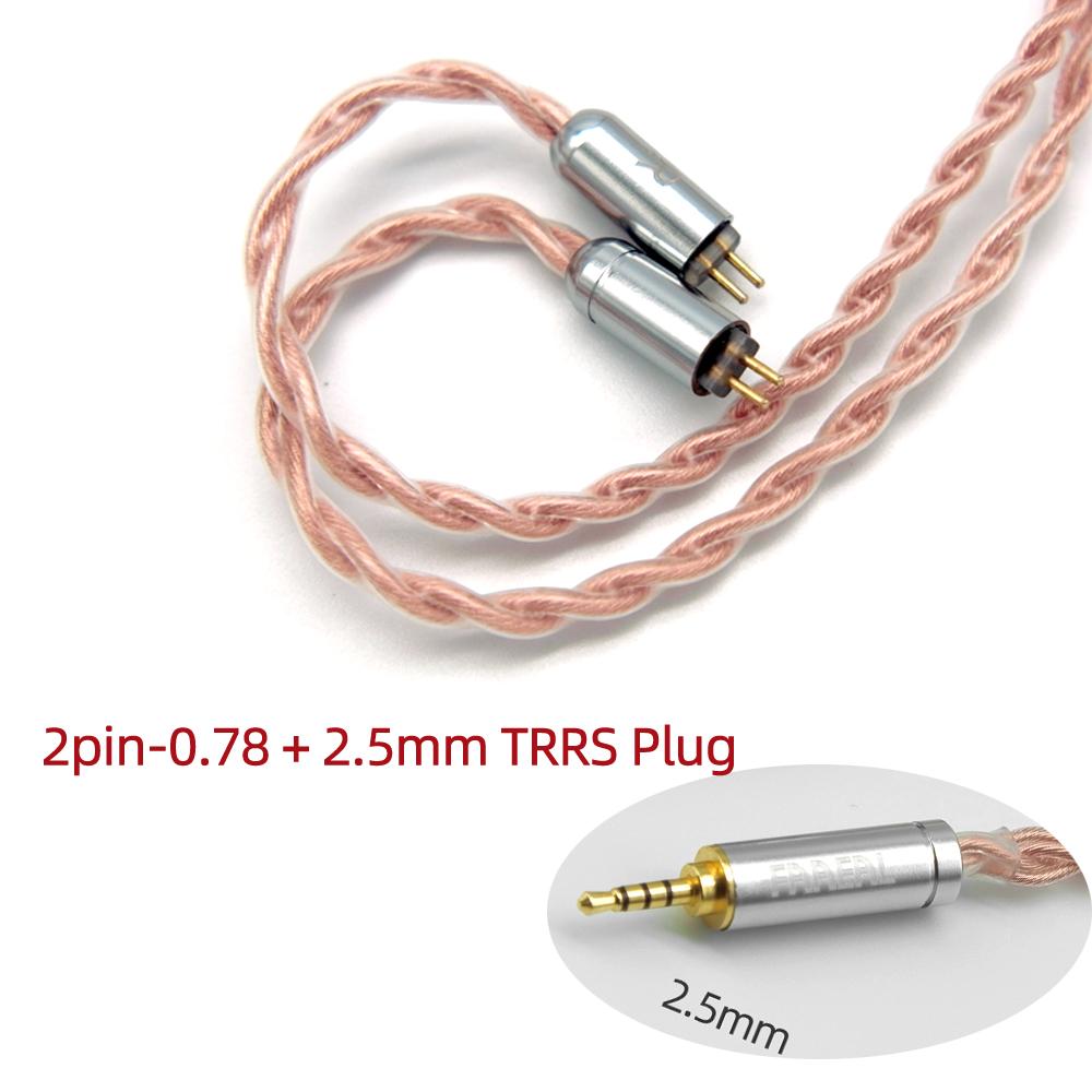 FAAEAL Fülhallgató Kábel 3.5/2.5/4.4mm Csere Fejhallgató Vezeték MMCX/2Pin 0.78mm Upgrade Kábel BLON Moondrop TANGZU TRN SE535-höz