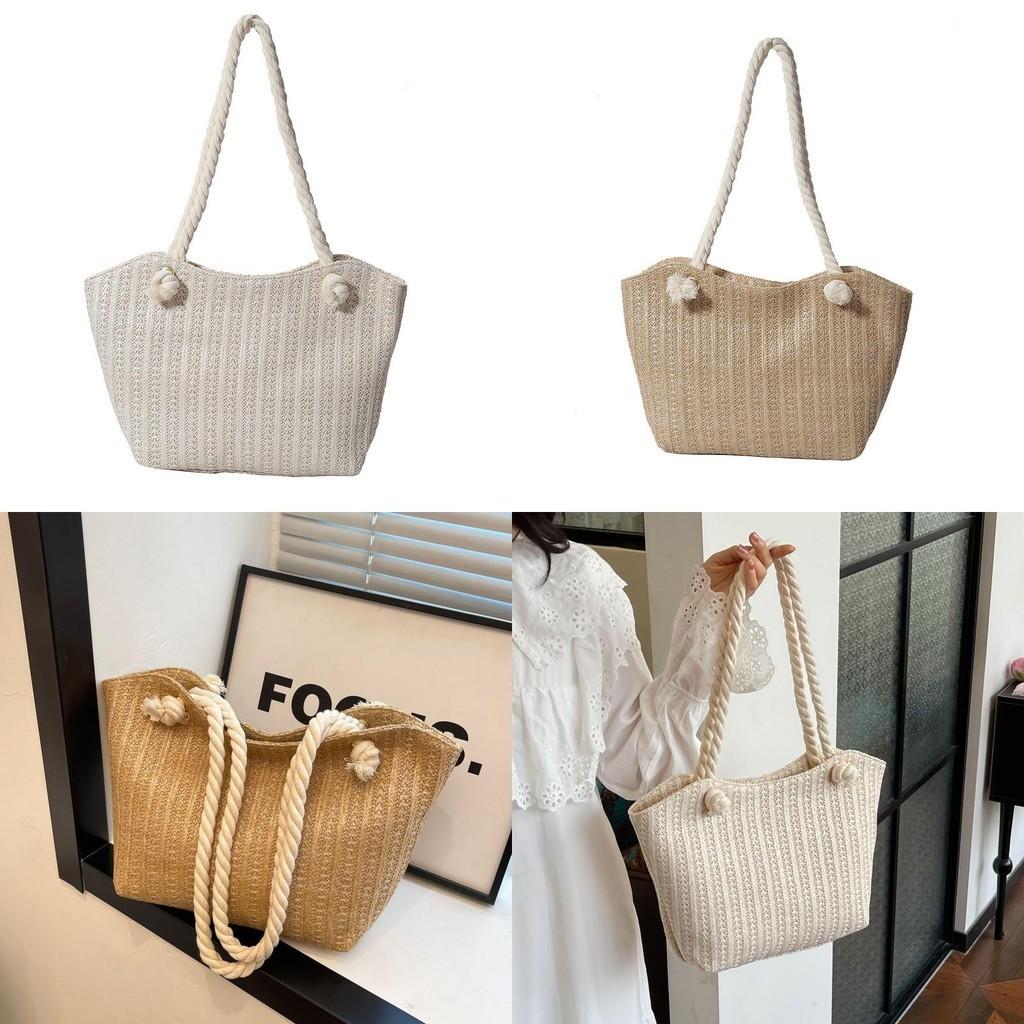 Chic Woven Tote Bag For Women Ideal For Spring Summer Travel Casual Beach Use