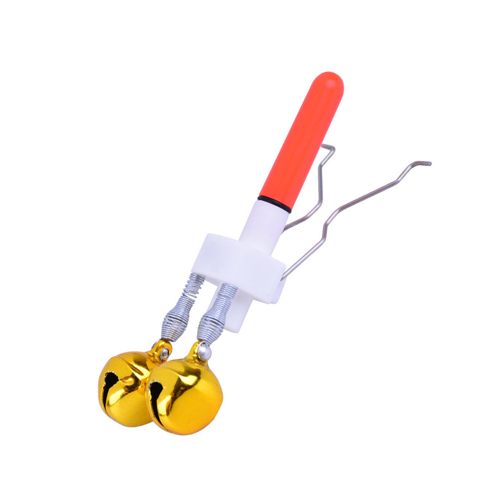

Fishing Rod LED Light Clip with Twin Bells Ring Fishing Bite Alarm Indicator Night Fishing Rod Fish Bite Baits Alarm помаранчевий