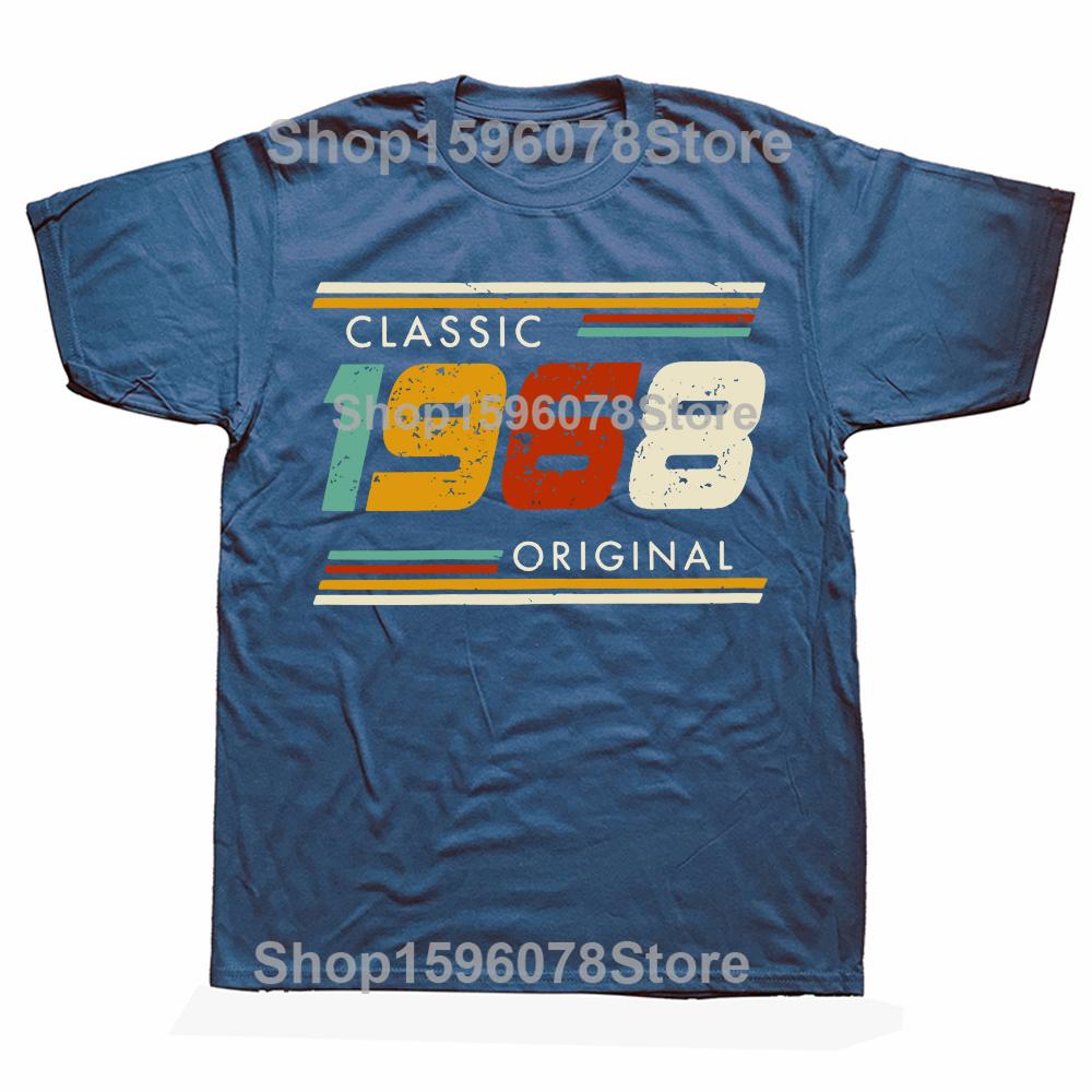 Zabawne Vintage Koszulki 1986 Styl Letni Graficzne Bawełniana Koszulka Streetwear Prezenty Urodzinowe Koszulka Męskie Ubrania Oversize Koszulki