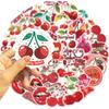 50PCS Red Cartoon Cherry Small Mouth Graffiti Stickers Decorative Guitar Notebook Luggage DIY Waterproof Stickers