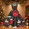 Sexy schulterfreies Retro-Kleid für Damen mit Weihnachtsdruck für Feiertagspartys