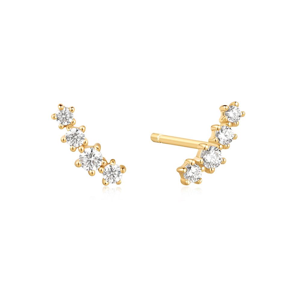 Ania Haie Sparkle Earclimber 925 Silver Stud Earrings E056-02G