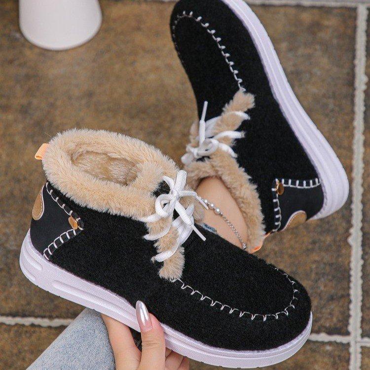 

Женские зимние теплые сноубутсы большого размера, с мягкой подкладкой, водонепроницаемые ботильоны, нескользящая уличная обувь, ботинки для хайкинга, альпинизма, спортивные ботинки 43 чёрный