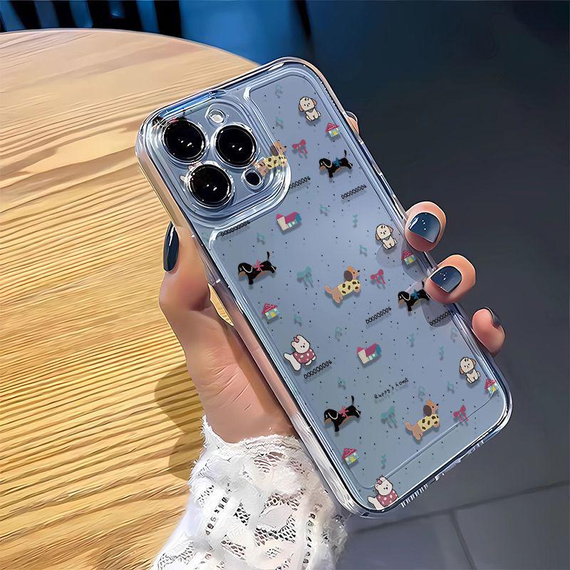 

Space Shell Polka Dot Musical Notes Puppy Case for Apple iPhone 17 Pro Max - Drop-proof & Transparent, Fits Models 13-16 16 Plus