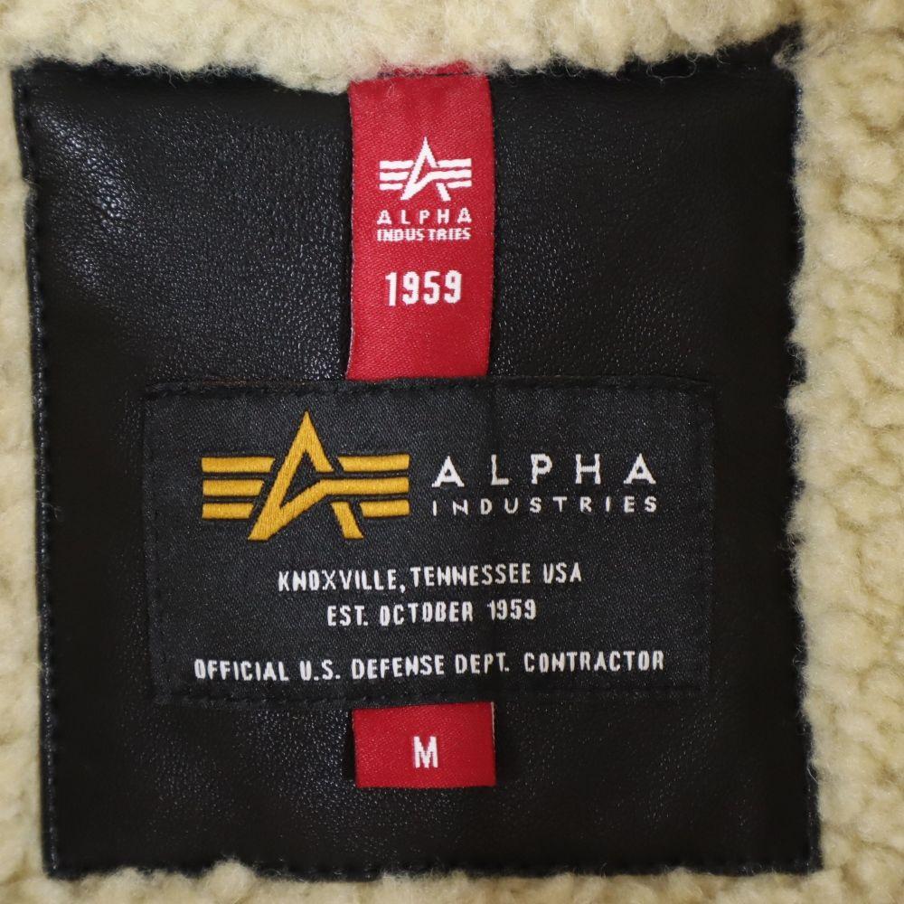 ALPHA INDUSTRIES INC Long Sleeve Bore Flight Jacket M Black Men's Used