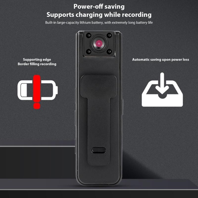 Pocket Clip Action Camera 1080P Video Recording 500mAh Battery Night Viewing Function For Sports Travel Outdoor