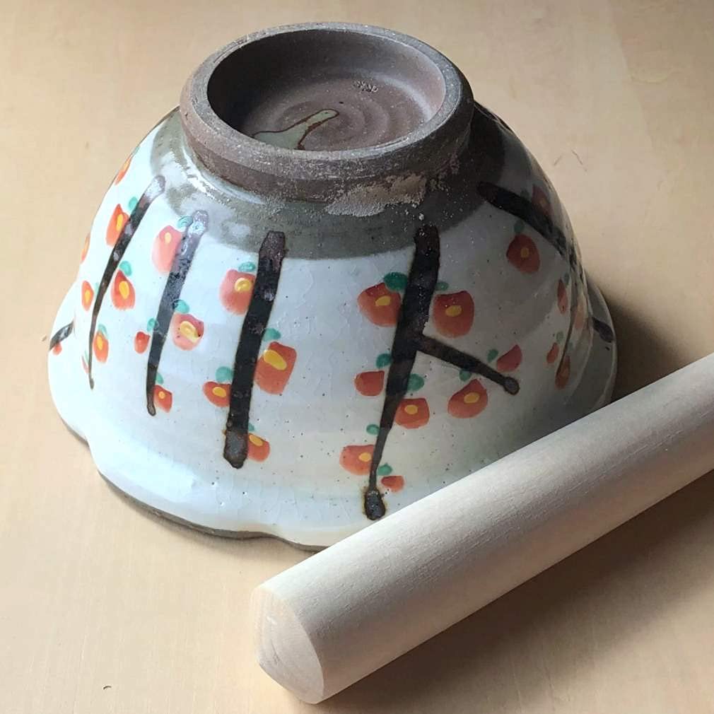 Handmade Nishiki Ume 16cm Mortar with Made In Japan Pestle,