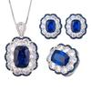 Schmuck Kupferboden Vergoldetes Schmuckset Simulation Blauer Spinell High-End Retro Set Frauen 10 * 14-8 * 10