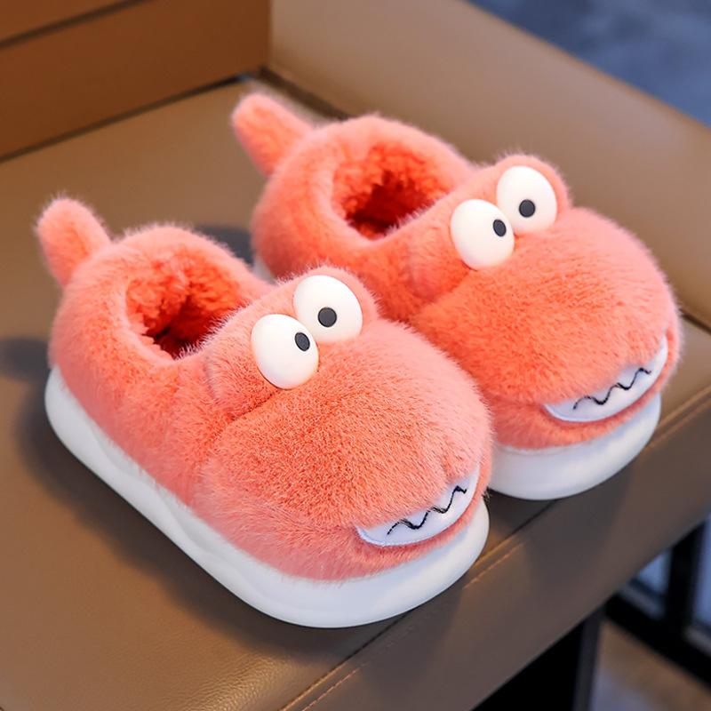 Kinder Herbst- und Winter Niedliche Samt Hausschuhe mit dicker Sohle aus Baumwolle