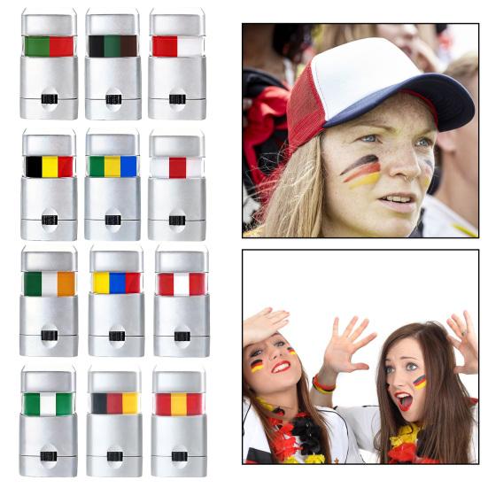 Face Body Paint Sticks for Soccer Fans, Hypoallergenic & Washable Face Painting Sticks, Sports Cheering & Party Makeup Kit