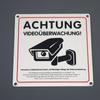 1PC Durable Aluminum Security Surveillance Signs - German "Achtung Video Überwachung" with Camera Icon