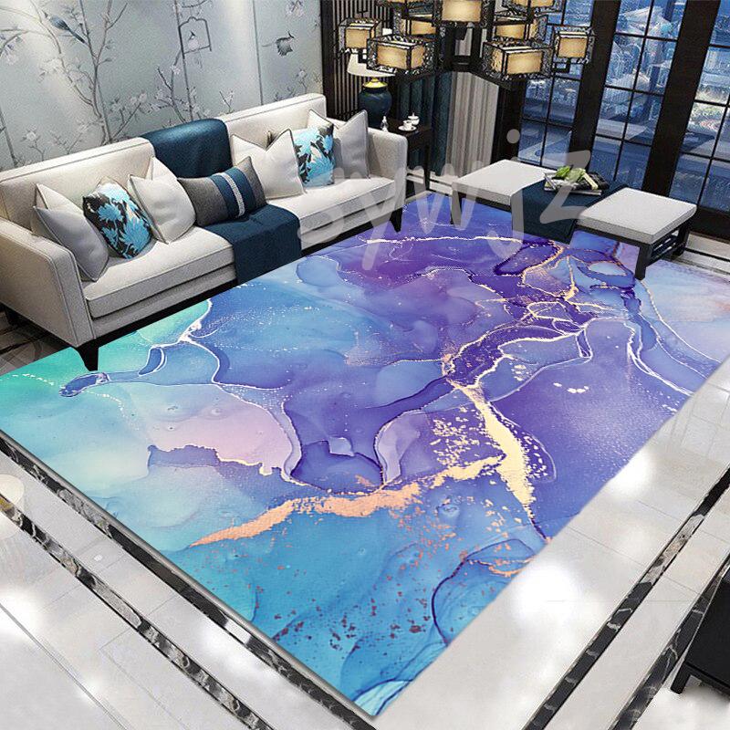 Nordic Colored Marble Carpet for Home Living Room Decorative Floor Mats Porch Door Mat Anti-slip Print Mats Bedroom Non-slip Mat