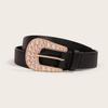 Classic Fashion Casual Leather Belt For Women With Pearl Decor For Spring