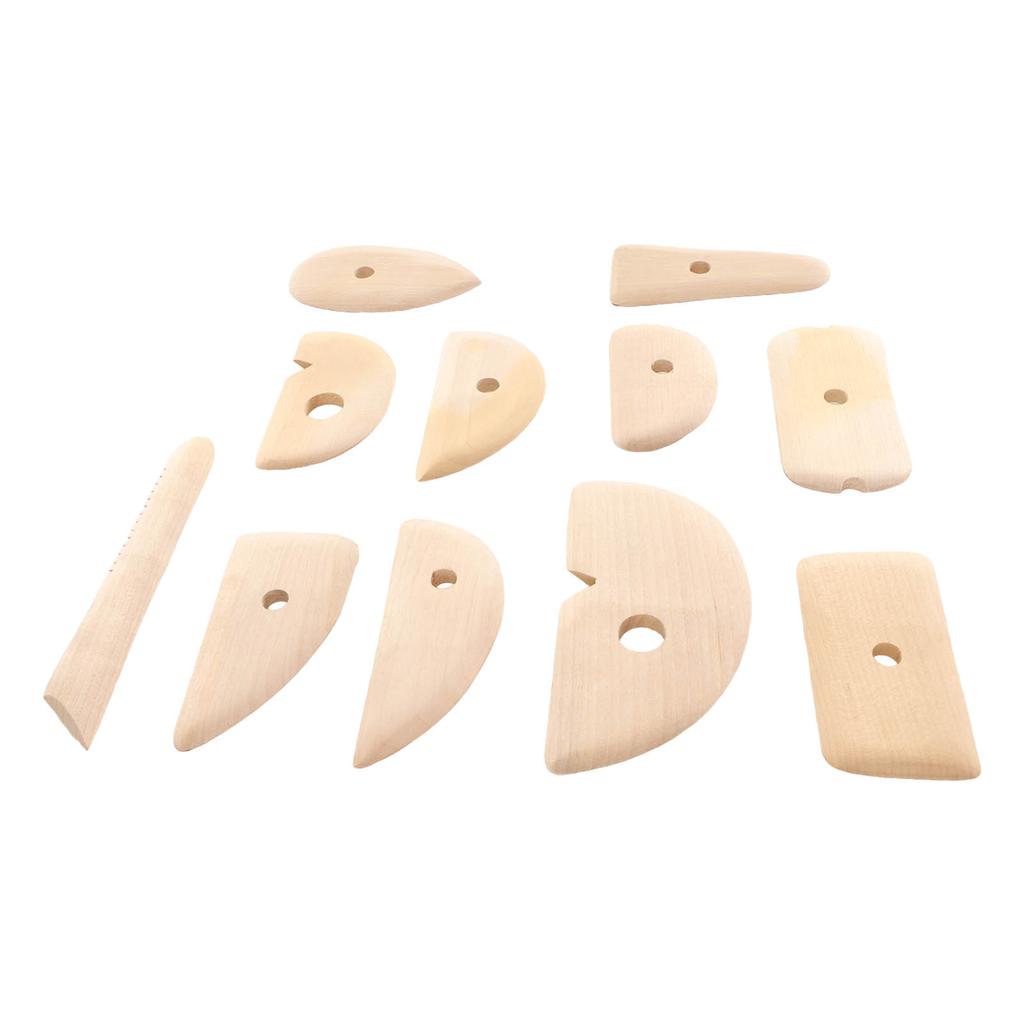 11pcs Pottery Trimming Tool Professional Wood Pottery Foot Shaper Tool for Carving Clay Molds Clay Ceramics