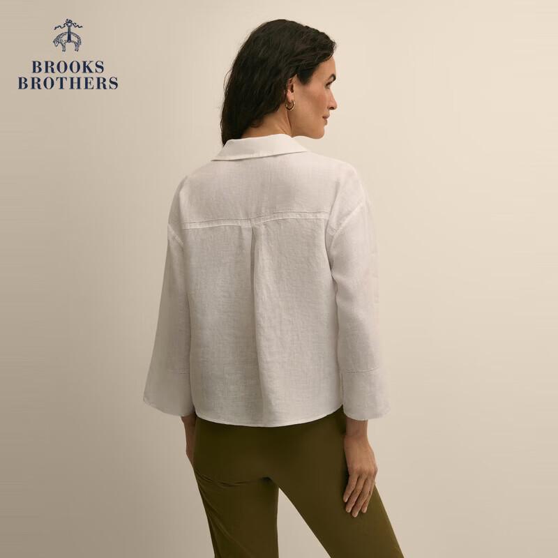 Женская повседневная рубашка Brooks Brothers из смесового льна с текстурой M