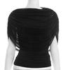 European Style Women's Solid Sleeveless Scarf Collar Top