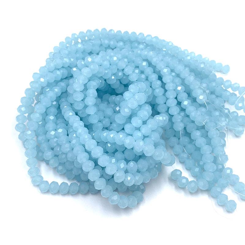Crystal Beads 2 3 4 6 8mm Rondelle Loose Spacer Blue Glass Beads for Jewelry Making Bracelets Supplies Necklace DIY Accessories