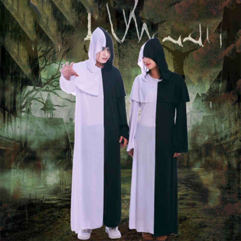 Black and White Impermanence Clothes, Halloween Costumes, Anime Costumes, Easter Performances, Costumes, Men and Women.