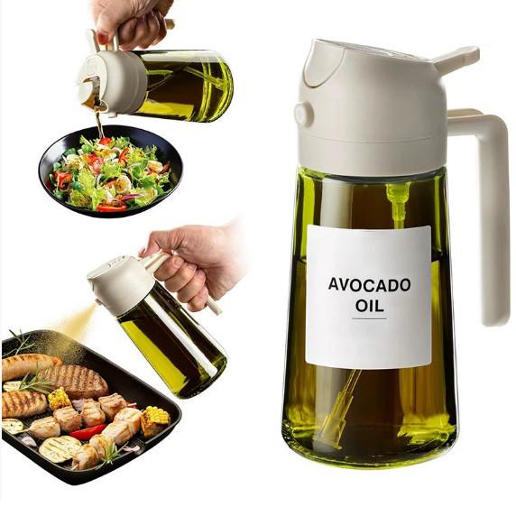 Leak-Proof Large Oil Spray Bottle for Air Fryers - Non-Drip, Light-Proof Design