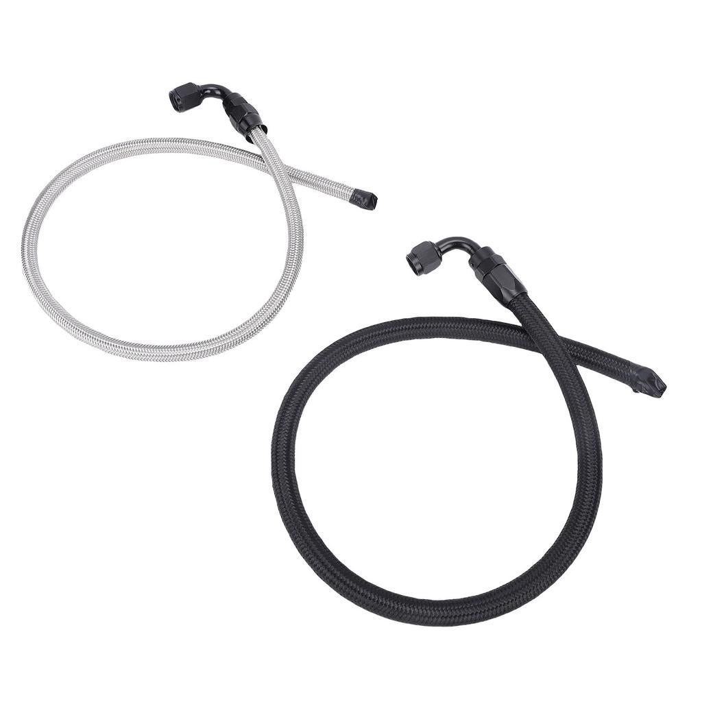 25Inch 6AN Power Steering Pump Hose Kit Pressure Proof Stainless Steel Woven Replacement for C10 LS Swap Connects Type 2