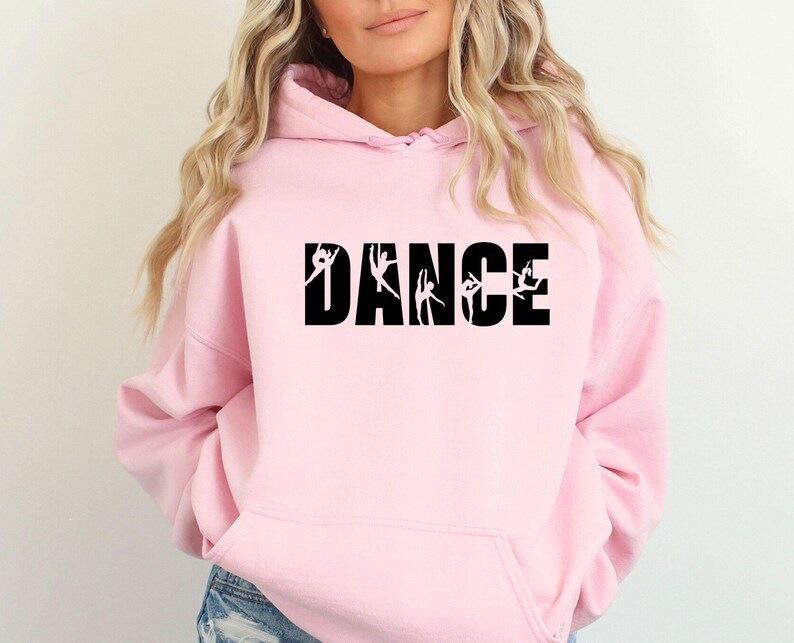 Trendy Women's Hooded Sweatshirt: Dance Lover Print, Long Sleeve, Autumn/Winter Fashion