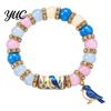 Daily Wear Fashion Accessory Stretch Deer Beaded Bracelet, Retro Animal Bead Owl Bull Skull Casual Jewelry Elastic Boho Bracelet for Women,