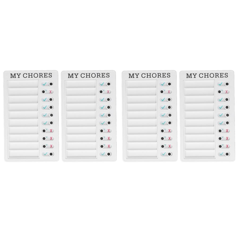 4pcs Checklist Board DIY Production Recyclable Portable Chore Checklist Detachable Chore Chart for