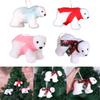 Plush White Bear with Scarf Ornaments Christmas Doll Pendant for Christmas Tree Home Decorations Cartoon Pendants Gift