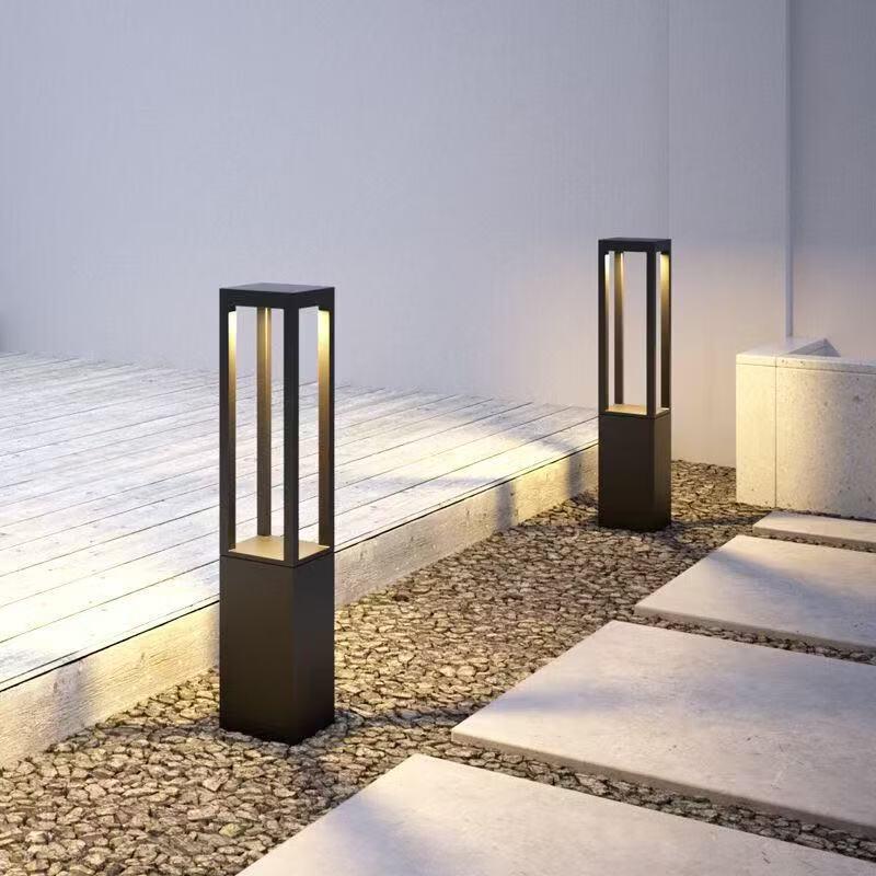Outdoor Square Waterproof Lawn Pillar Light