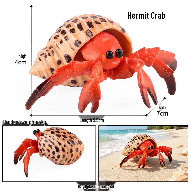 Ocean Crab Simulation Toy Set: Includes Hermit, Swimming, and Three-Spot Plastic Models