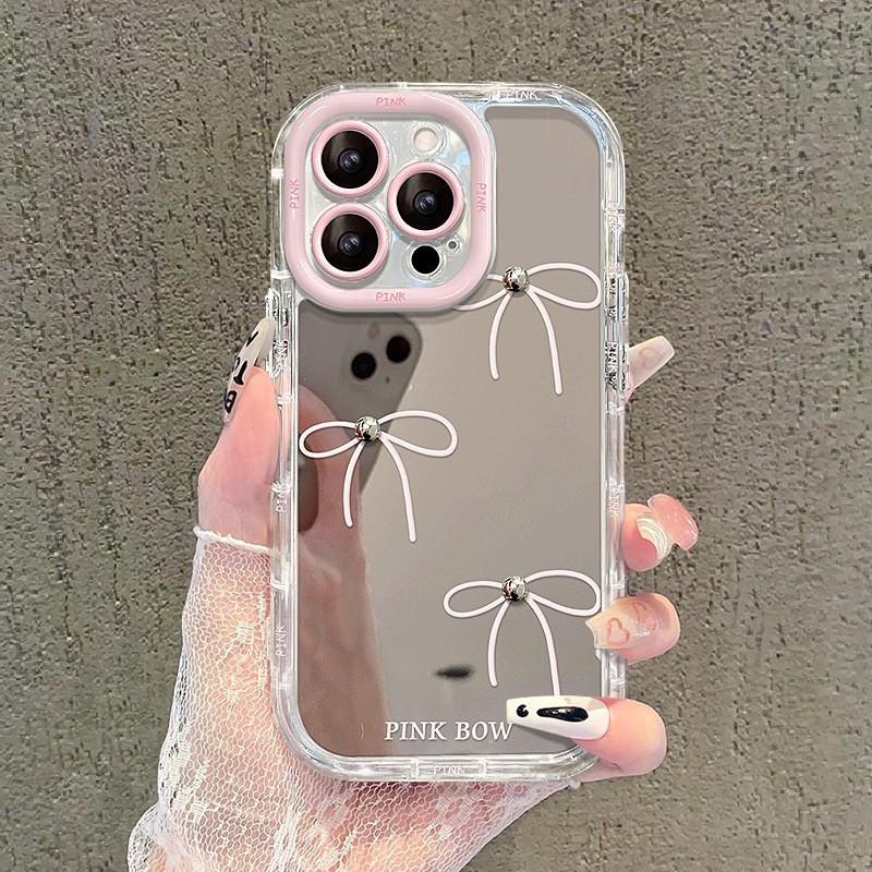 

Бант Подходит для IPhone16 Чехол для IPhone 15 Зеркальный 14 Promax Sense 13 Простой 12 Трехмерный Apple 17