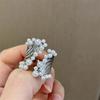 Korean Silver Color Imitation Pearl Open Rings For Women Girls Fashion Design Sense Wide Adjustable Finger Ring Jewelry Gift