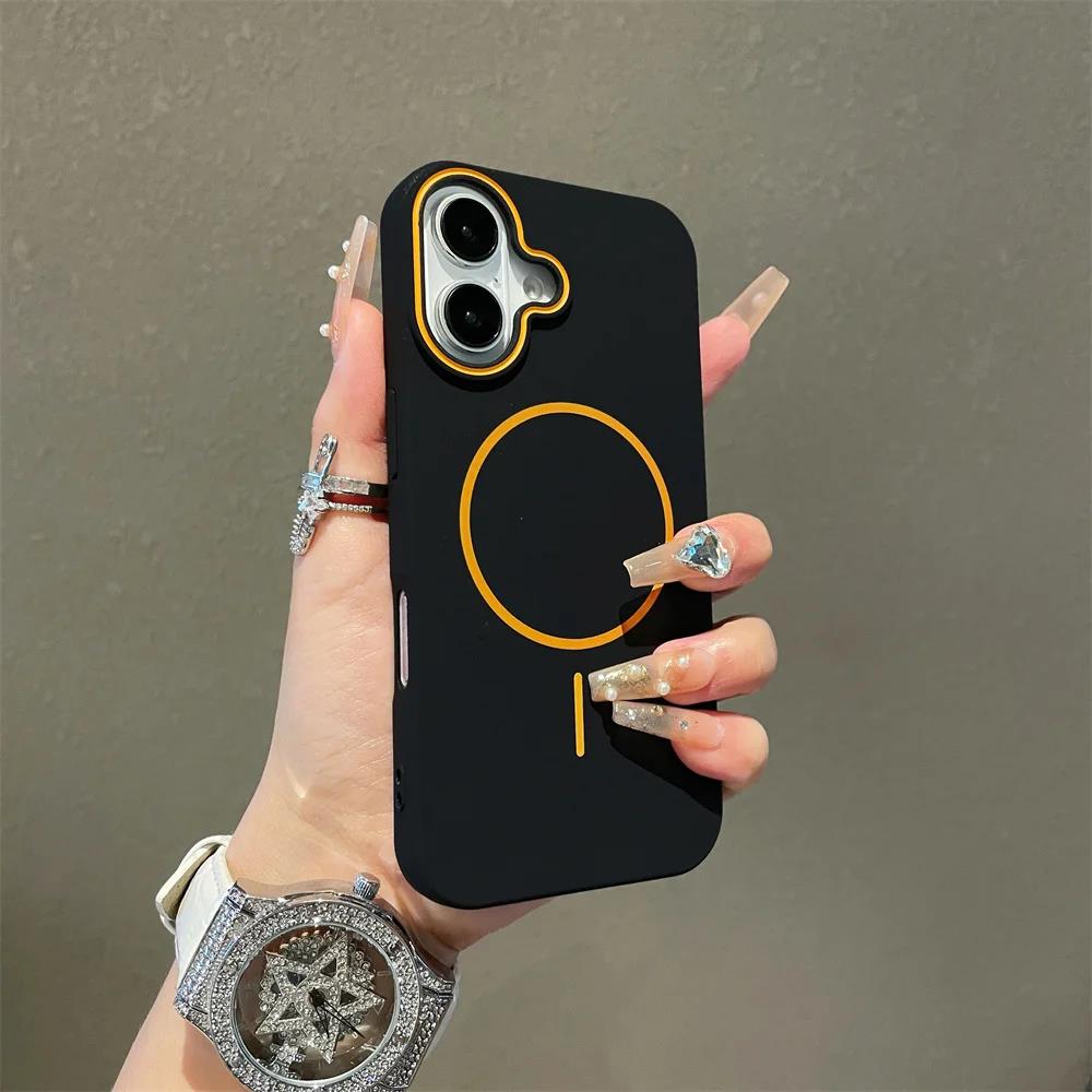 Ultrathin Simple  Case for For Iphone 16 1 14 13 12 11 Pro Max 14 Plus Matte Hit Color Lens Wireless Charging Soft TPU Cover