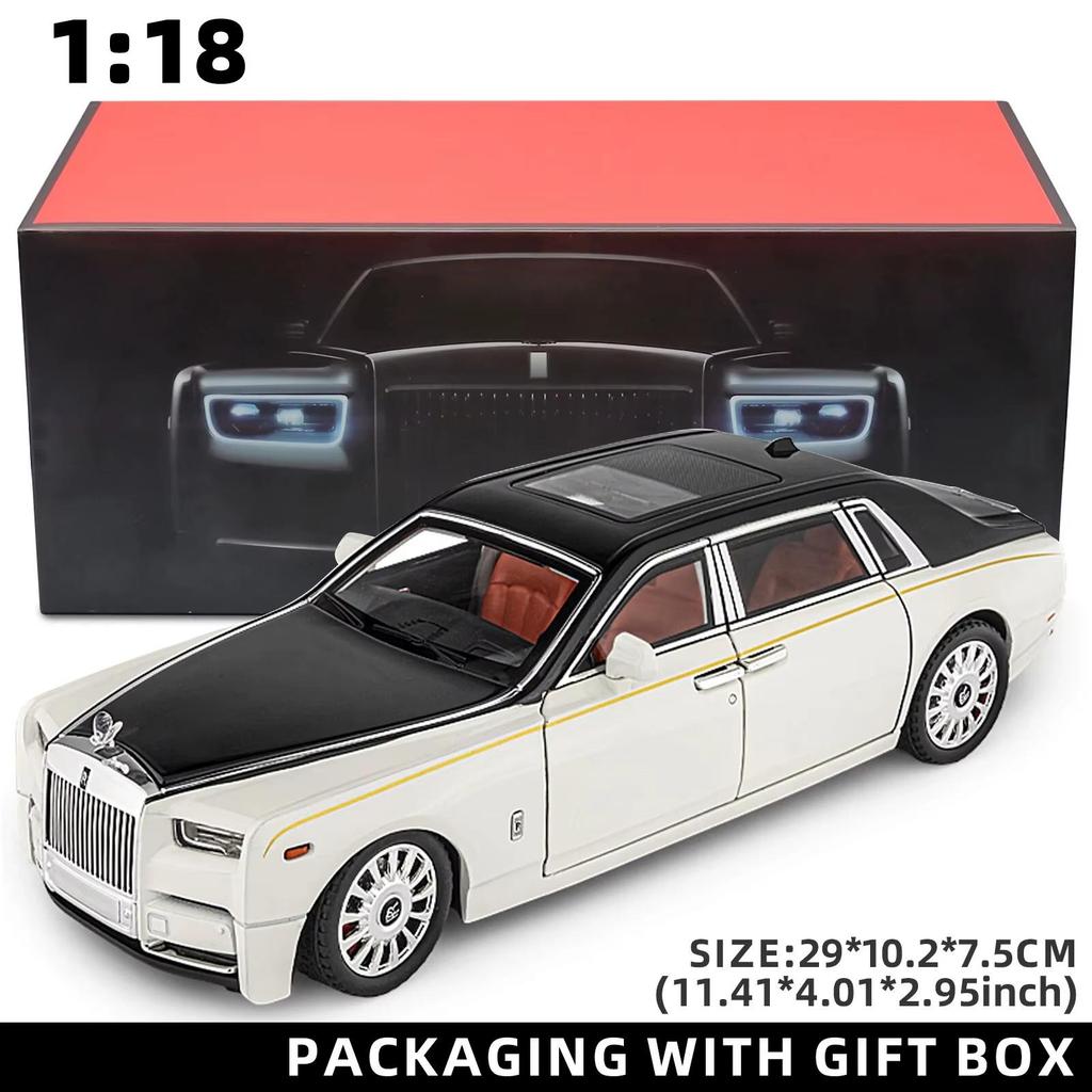 1:18 Rolls-Royce Phantom Modellauto Sternenhimmel Dach Schiebedach Zinklegierung Rückziehspielzeug Druckgussauto mit Ton und Licht Realistische Sammlung Ornamente