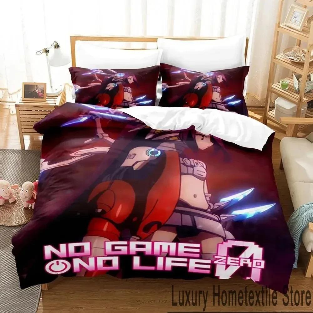 3D No Game No Life Anime Bedding Set Boys Girls Twin Queen King Size Duvet Cover Pillowcase Bed boys Adult Home Textileextile