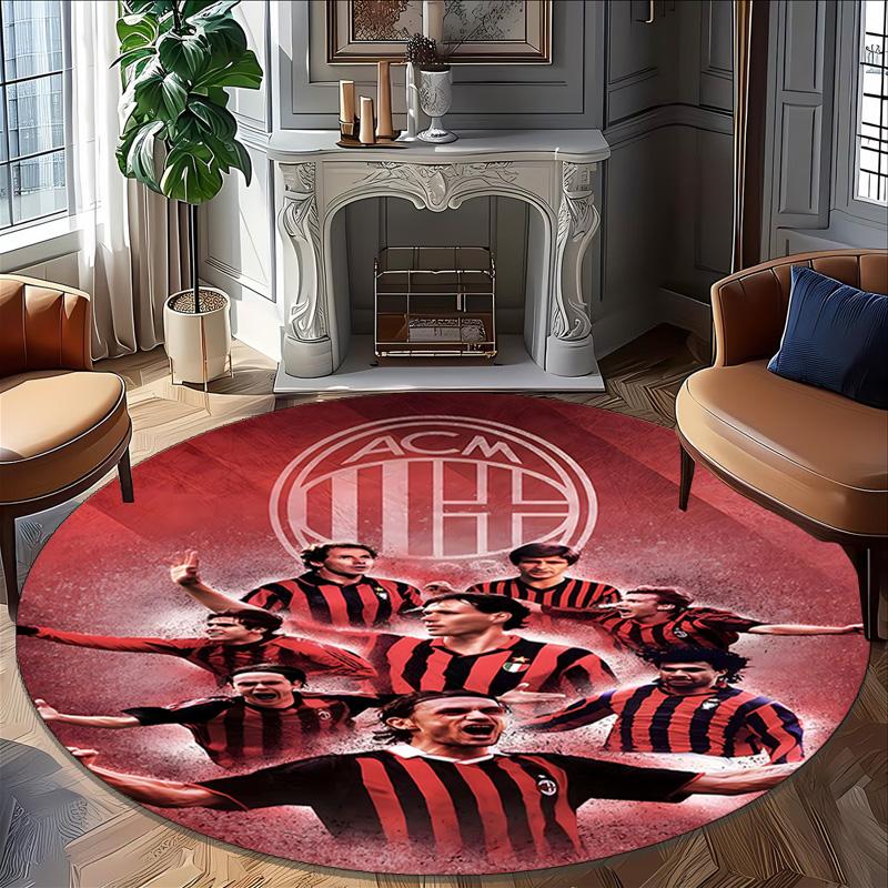 1pc A-AC Milan Carpet, Round Rug, Comfortable, Suitable for Entryways, Living Rooms, Office, And Bedrooms, Christmas Decoration