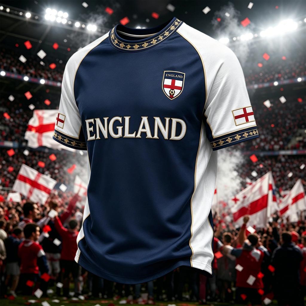 Men's Casual Lightweight Breathable Short Sleeve Crew Neck T-Shirt England 2026 Printed Design Comfortable Fit Sportswear