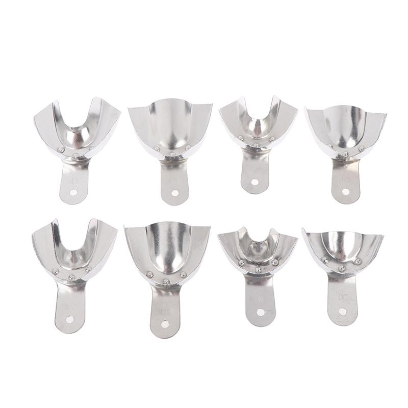 2Pcs Upper And Lower Autoclavable Teeth Tray Teeth Holder Aluminum Alloy Dental Impression Trays Lab Equipment Dentist Tool