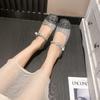 Women Flat Shoes with Rhinestone Pearl Buckles Fashionable Mary Jane Versatile and Comfortable Shoes for Women Flat Shoes