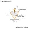 Oumeka Natural Seashell Heart Earrings & Ring Set - Stainless Steel Fashion Jewelry