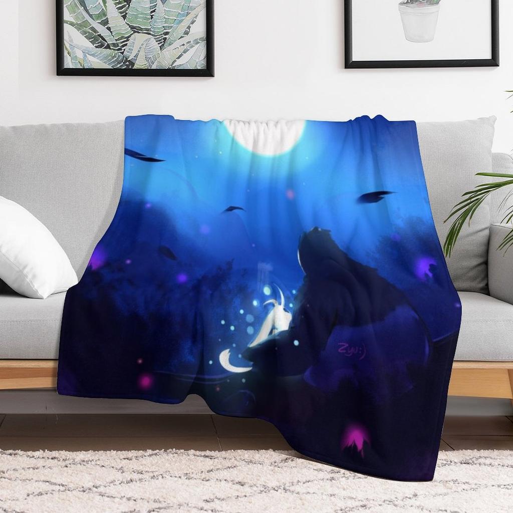 Ori Naru and The Moon Throw Blanket Warm Accent Blanket for Living Room Decoration