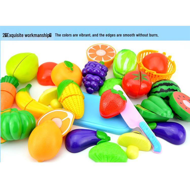18-Piece Cross-border Fruit & Vegetable Cutting Playset for Kids' Pretend Kitchen