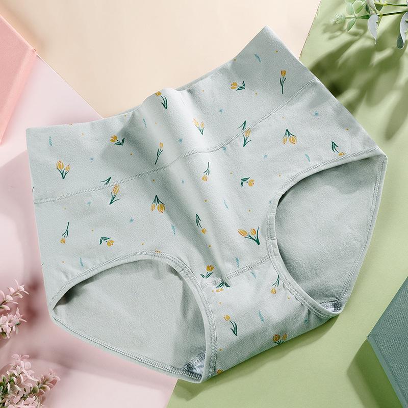 Women's High Waist Tummy Control Cotton Hip Lifting Printed Briefs