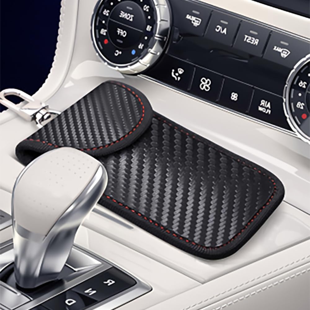 KDSSYFT Car Key Case with Split Ring, Out of Range Pouch, Radio Wave Blocking,