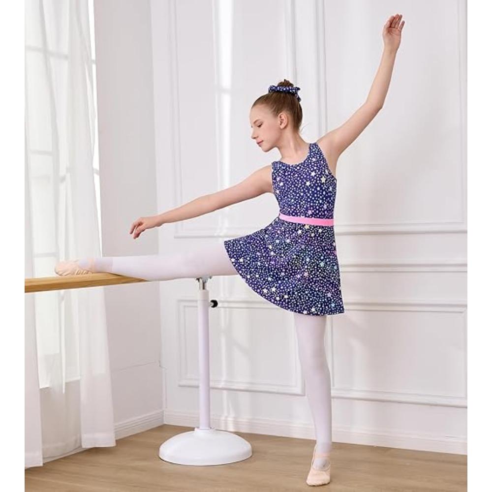 CHARMLEAKS Girl Gymnastics Leotards Unitards with Skirt Ballet Dance Dress Tumbling Outfits with Scrunchie