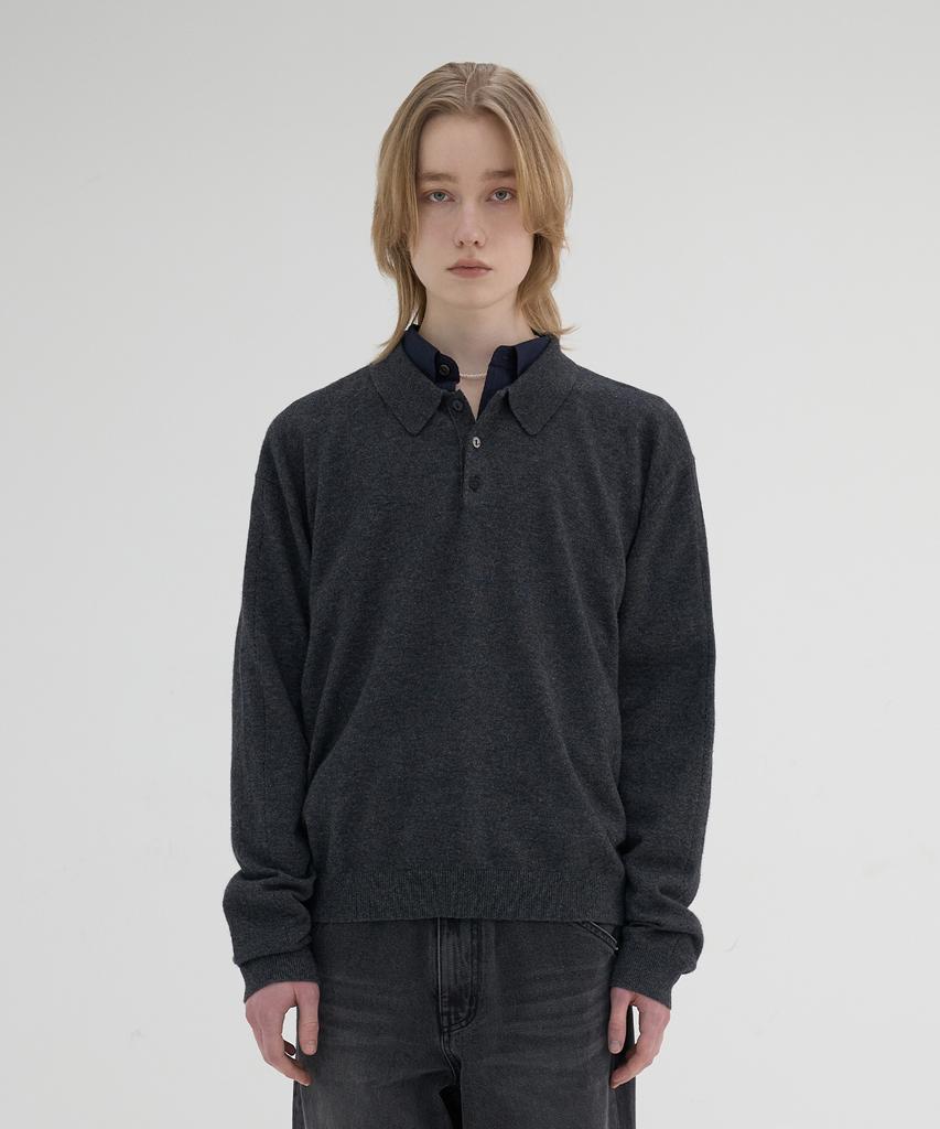 KNOUUN Essential Collar Knit (Charcoal)